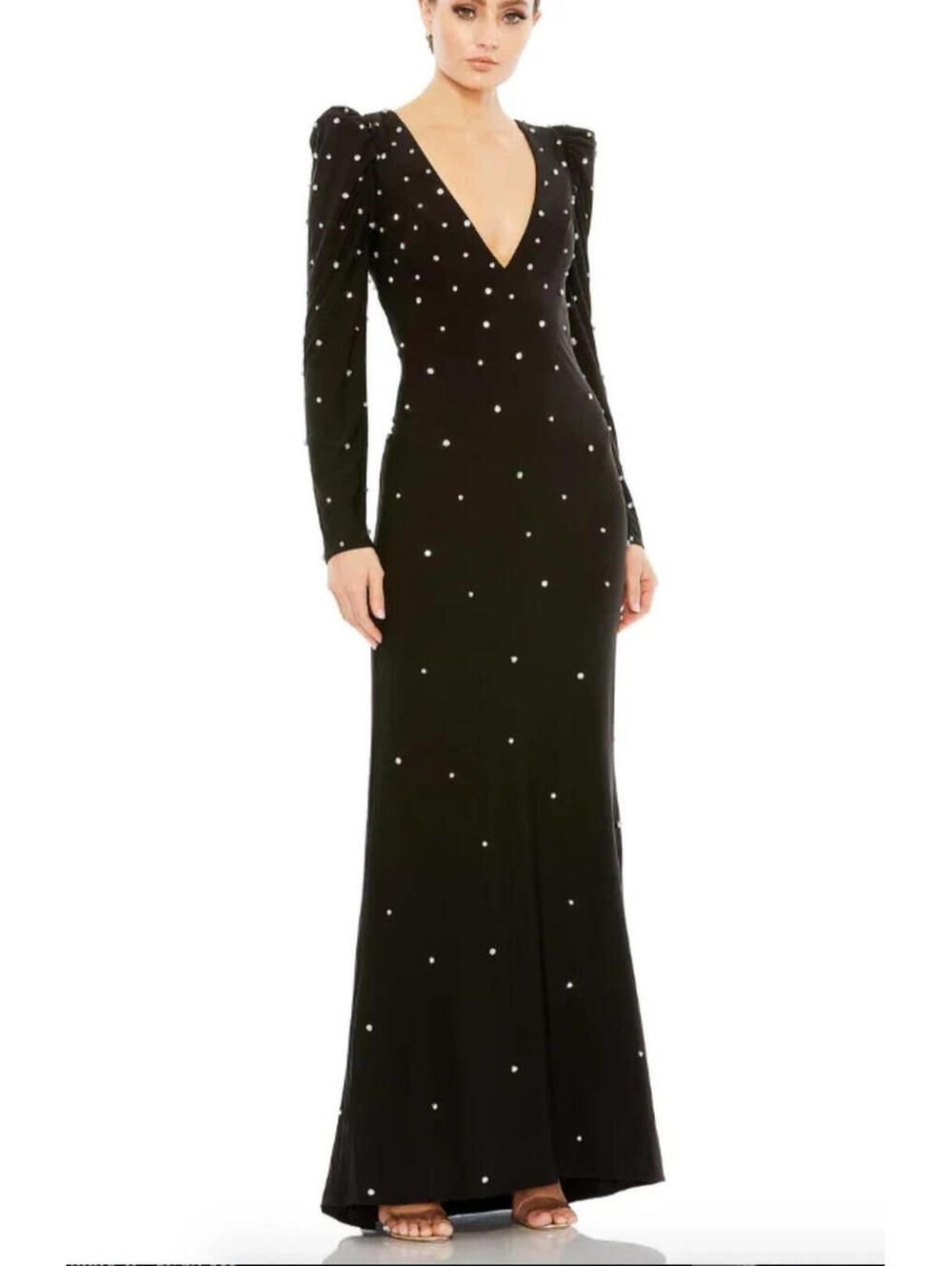 NWT, Mac Duggal 55797 RHINESTONE ENCRUSTED JERSEY DRESS Sz 4 #LD0286